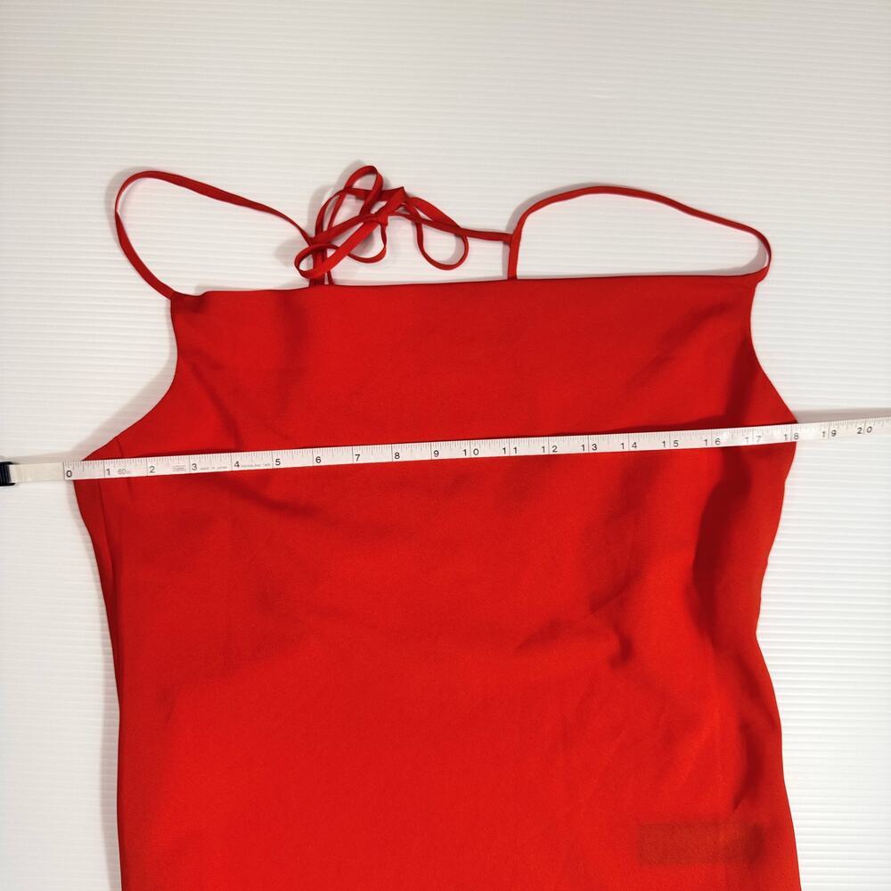 Cowl Neck Camisole Red Satin Slip Tank Women's 8 Y2K Summer Party Date Night - Picture 10 of 16